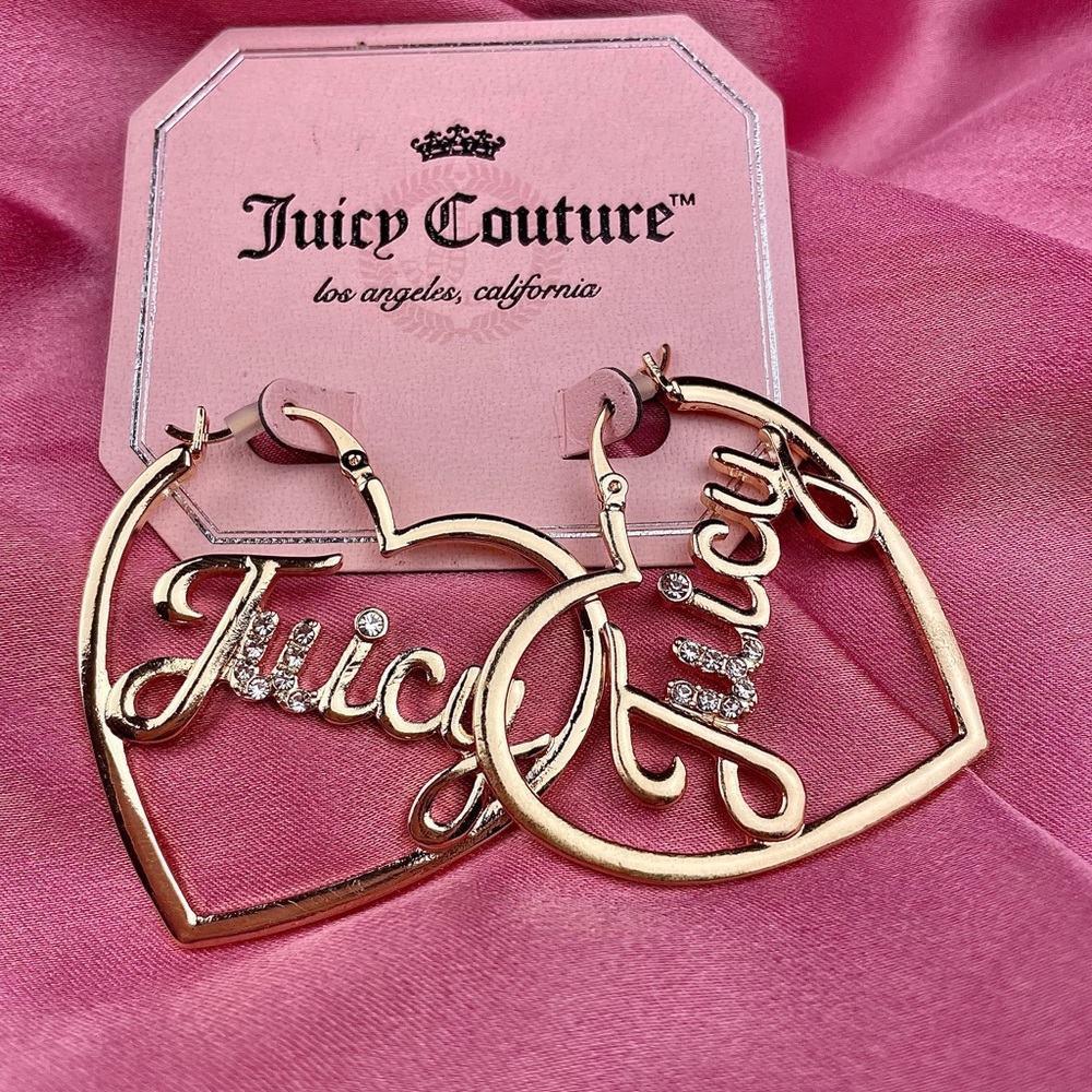 Juicy Couture heart hoop earrings